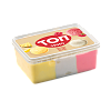 &quot;TOP TRIO YOGHURT PINEAPPLE RASPBERRY” Two-layered milk ice cream with yoghurt flavor and fruit with raspberry flavor, with pineapple sherbet 400 g